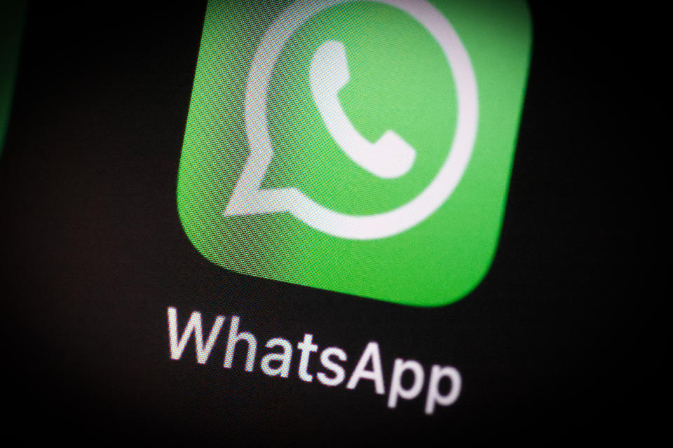 The WhatsApp application icon is seen on an iPhone home screen in Warsaw, Poland on March 3, 2021. (Photo by Jaap Arriens/NurPhoto)