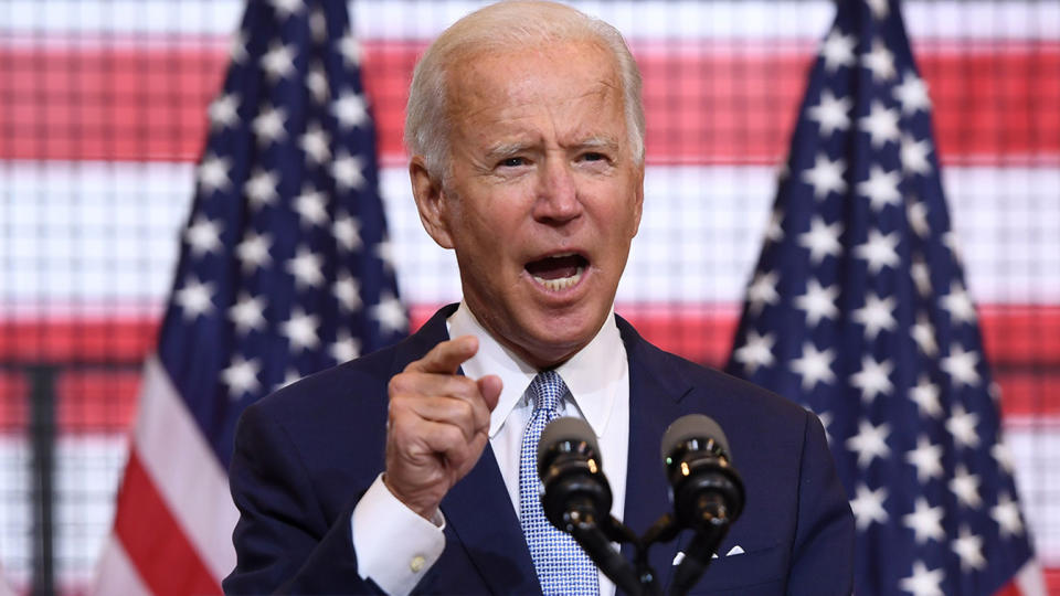 Joe Biden at a campaign event in Pittsburgh on Monday. (Saul Loeb/AFP via Getty Images)