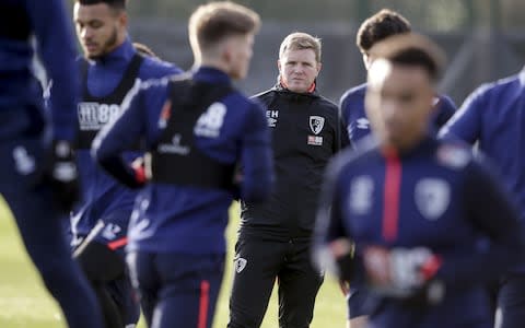 Eddie Howe takes Bournemouth training - Credit: getty images