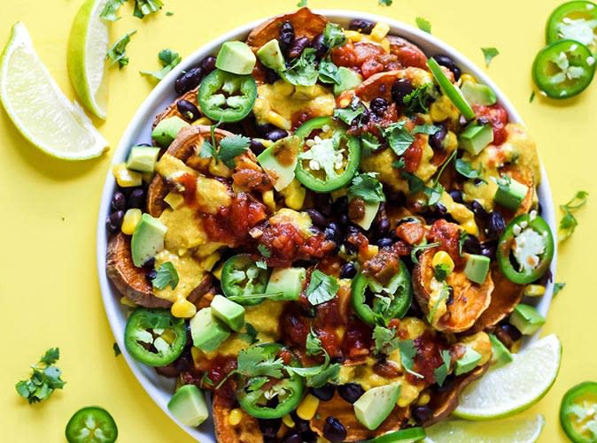 Loaded Vegan Sweet Potato Nachos