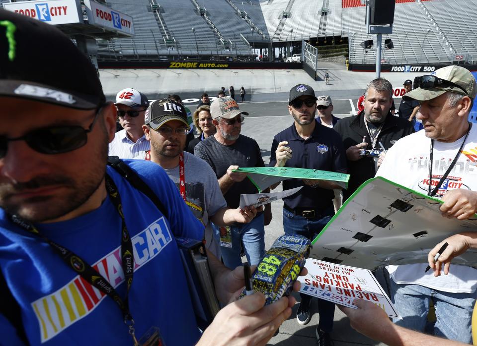 Jimmie Johnson is sick of negativity, dangit. (AP Photo/Wade Payne)