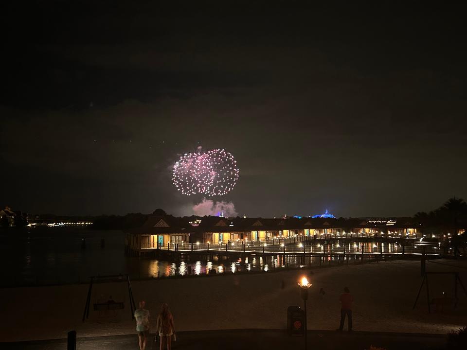 Fireworks at Magic Kingdom from afar.