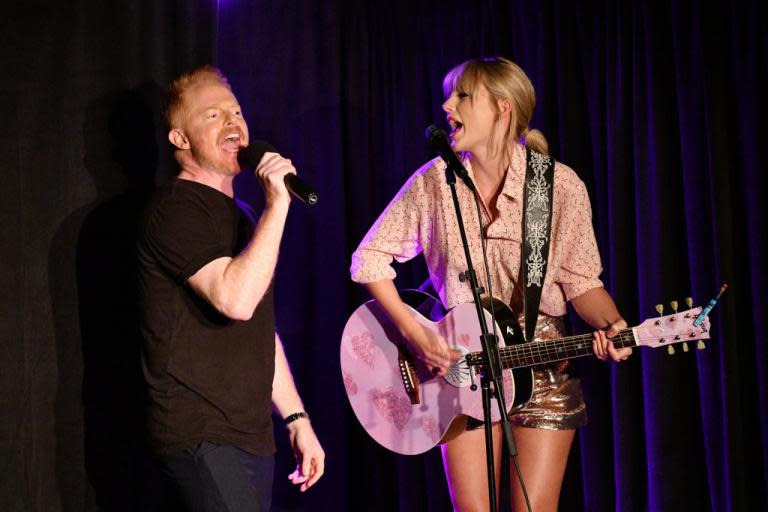 Taylor Swift performed a surprise gig in New York at the Stonewall Inn as part of their Pride celebrations commemorating 50 years since the Stonewall Uprising.Swift appeared at the historic venue at the request of actor Jesse Tyler Ferguson, who joined her on stage for an acoustic rendition of “Shake it Off”.“I heard that this is Jesse’s favorite song to do at karaoke,” she began. “So if there’s anything you feel like you want to jump in on, if there’s like, your part that you’re really good at, then, just sing, dance, just be yourself. This is a really safe space.” The event was co-hosted by Diva Jackie Dupree and included performances by Sara Bareilles, Gavin Creel, Lea DeLaria, VINCINT and more.Swift's performance comes after the release of her new single “You Need to Calm Down”, which gives a subtle shout-out to the LGBT+ charity GLAAD and asks people with bigoted views to “calm down” because “shade never made anyone less gay”. Swift has recently become more vocal in her support of the LGBT+ community – in April she donated $130,000 to an LGBTQ advocacy group in Tennessee and wrote an open letter telling its organisers how inspired she was by their work.“I’m writing you to say that I’m so inspired by the work you do, specifically in organising the recent petition of Tennessee faith leaders standing up against the ‘Slate of Hate’ in our state legislature,” Swift said.“Please convey my heartfelt thanks to them and accept this donation to support the work you and those leaders are doing. I’m so grateful that they’re giving all people a place to worship.”On 1 June, the first day of Pride Month, Swift wrote an open letter to Tennessee’s Republican Senator Lamar Alexander in support of the Equality Act, an expansion of the Civil Rights Act that prohibits employers from discriminating against anyone because of their sexual orientation and/or gender identity.Earlier this week, she announced that her new album, Lover, will be released on 23 August