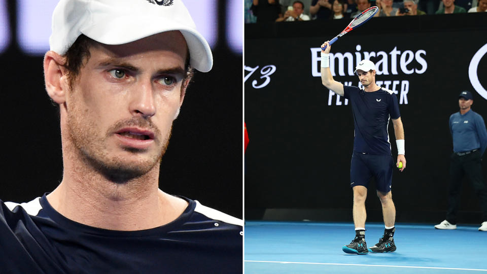 Andy Murray teared up as the crowd gave him a standing ovation. Image: Getty