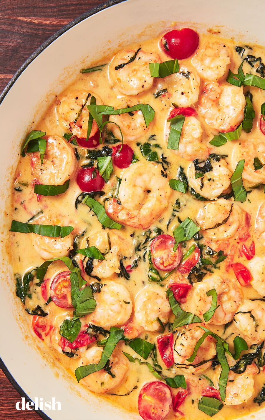 <p>Is there anything *authentically* Italian about this recipe? Nope. Is it delicious? 100%. </p><p>Get the recipe from <a href="https://www.delish.com/cooking/recipe-ideas/recipes/a58607/tuscan-butter-shrimp-recipe/" rel="nofollow noopener" target="_blank" data-ylk="slk:Delish;elm:context_link;itc:0;sec:content-canvas" class="link ">Delish</a>.</p>