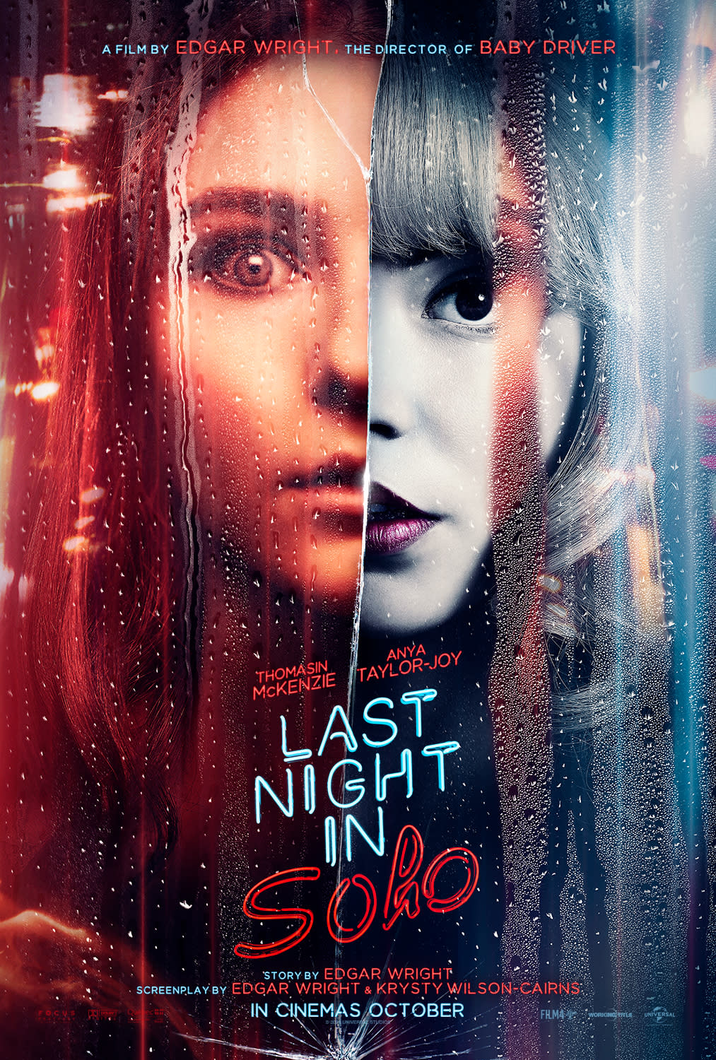 Thomasin McKenzie and Anya Taylor-Joy feature on the teaser poster for Edgar Wright's Last Night In Soho (Universal)