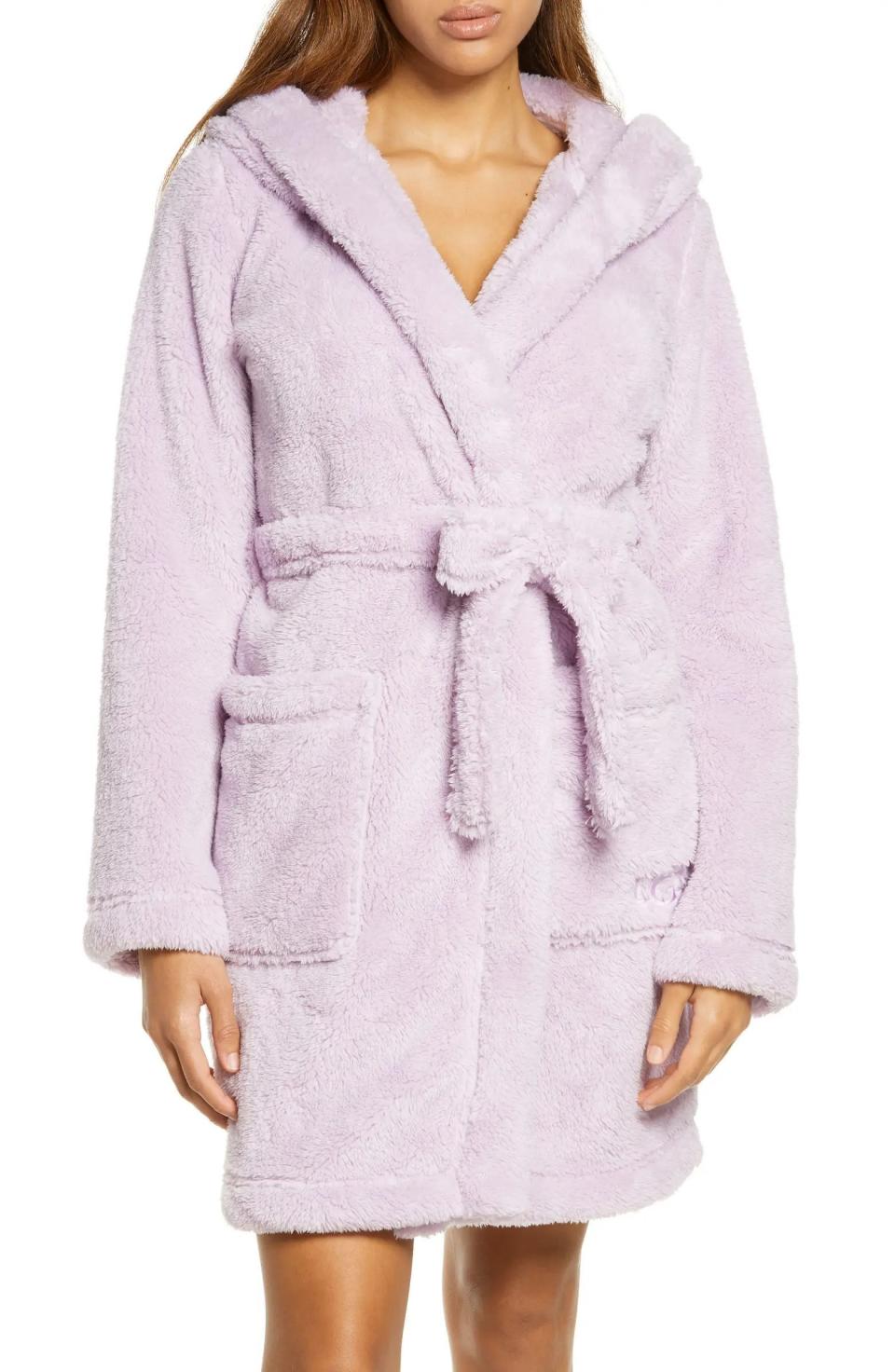 19) Aarti Faux Shearling Hooded Robe