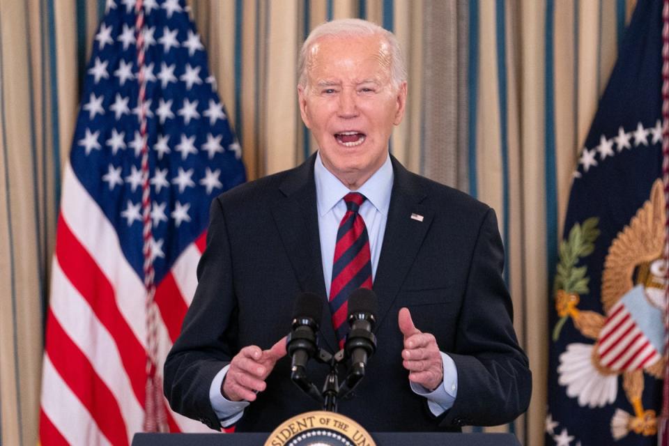 Joe Biden speaking at the White House (Getty Images)