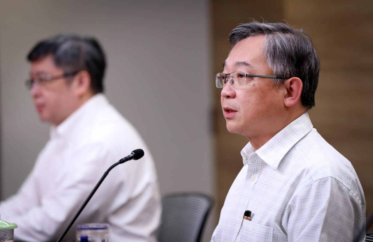 Health Minister Gan Kim Yong speaking at a multi-ministry taskforce press conference on 11 November 2020. (PHOTO: MCI)