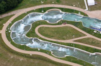 LONDON, ENGLAND - JULY 26: Aerial view of the Lee Valley White Water Centre which will host the Canoe Slalom events during the London 2012 Olympic Games on July 26, 2011 in London, England. (Photo by Tom Shaw/Getty Images)