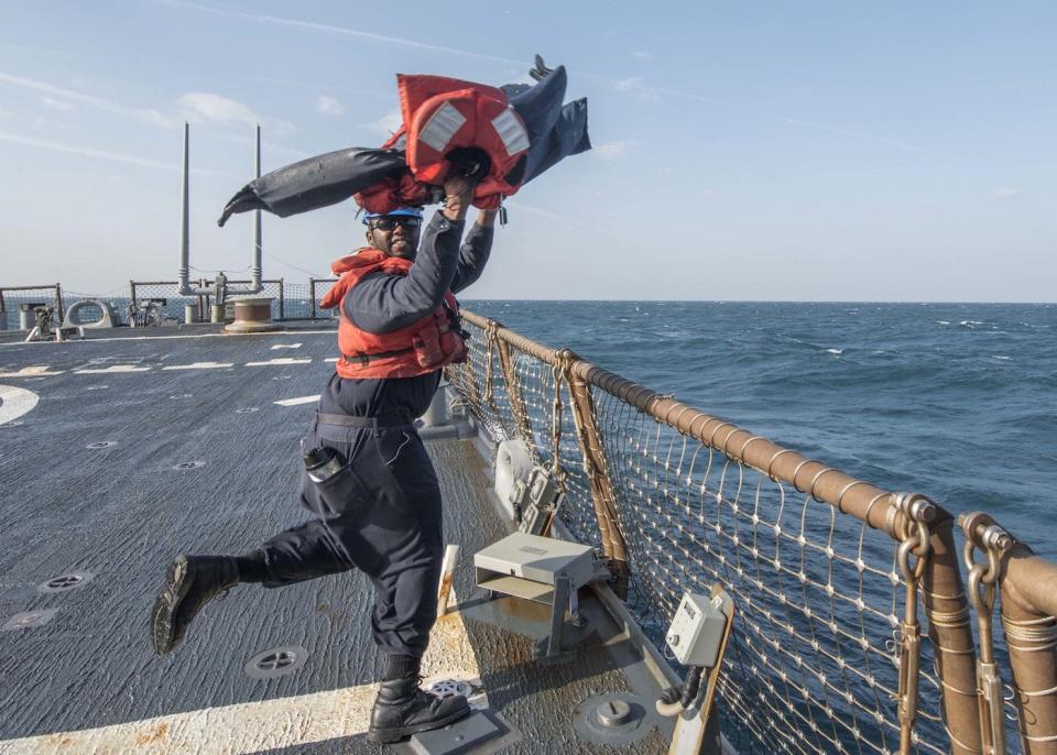 US Navy search and rescue man overboard dummy mannequin