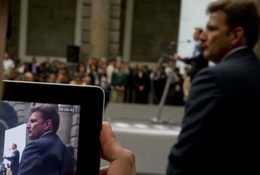 Mexican presidential candidate for the Institutional Revolutionary Party (PRI), Enrique Pena Nieto is seen on an iPad during his speech during the First Citizen Summit organized by Civil Society in Mexico City on May 22. Online social networks, a newcomer in Mexican elections, are making a mark on the presidential campaign, forcing candidates to respond to issues and protests enabled by the Web