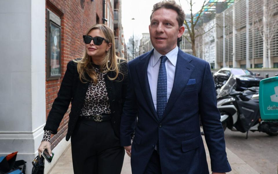 Nick Candy, co-founder of Candy and Candy Ltd and Holly Valance arrive for the launch of Popular Conservatism in London, UK, on February 6 2024