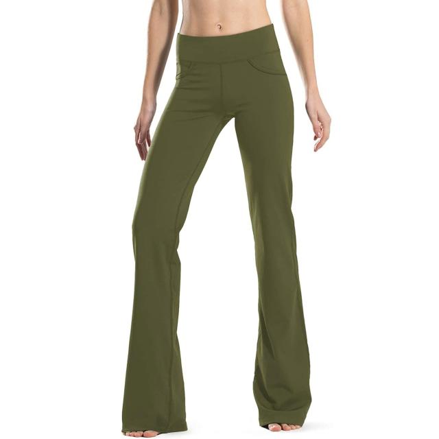 olive green flare leggings｜TikTok Search