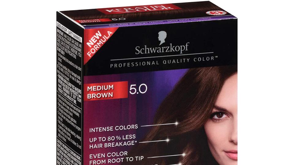 A box of Schwarzkopf Keratin Color Permanent Hair Color Cream