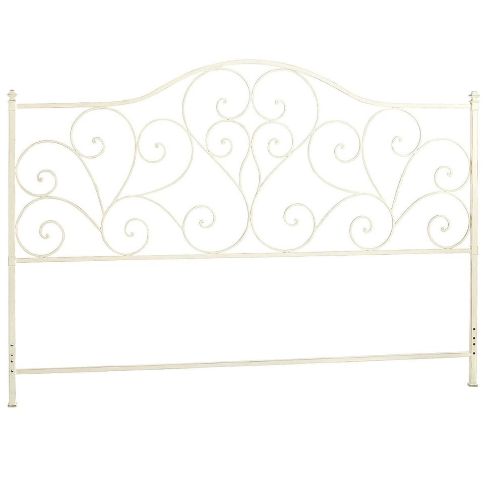 Pier 1 Imports Iron Metal Scroll Antique White Headboard