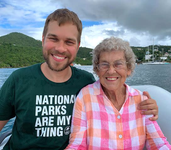 @grandmajoysroadtrip Brad and Joy in Virgin Islands National Park in 2020