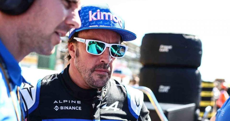 Fernando Alonso on the grid. Monza September 2022. Credit: Alamy
