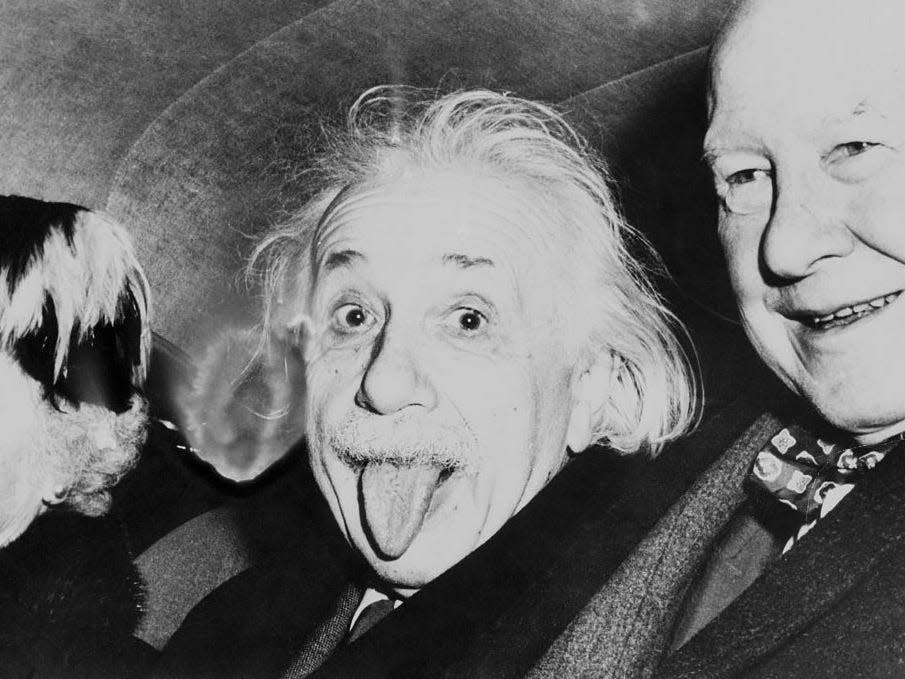 Famous photo of Einstein with his tongue out.