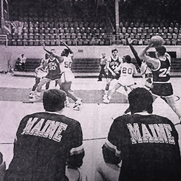 Even on the road in Maine, Siena played in front of empty stands. (Courtesy of Siena College)