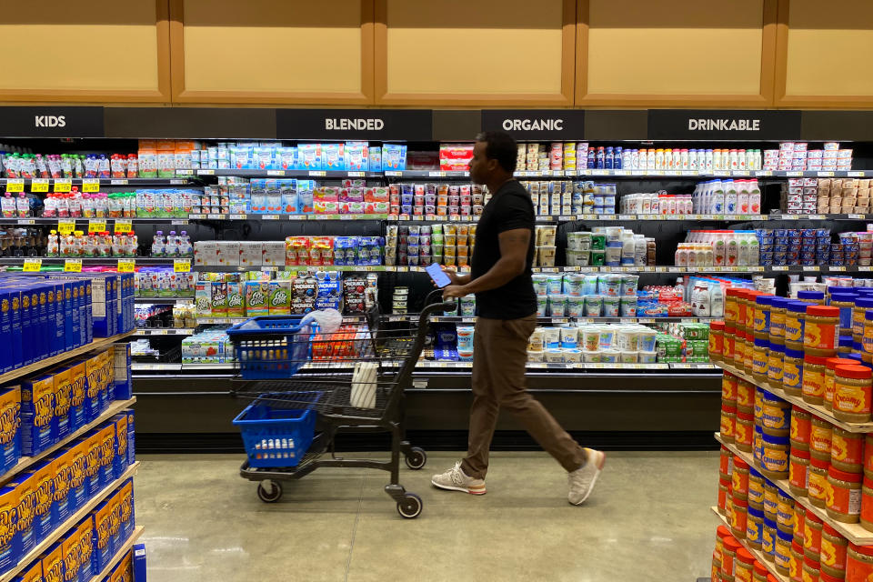 WASHINGTON, DC - OCTOBER 07: Eugene shops inside of a Wegmans to fulfill an instacart order in Washington, DC on October 07, 2023. (Photo by Craig Hudson for The Washington Post via Getty Images)