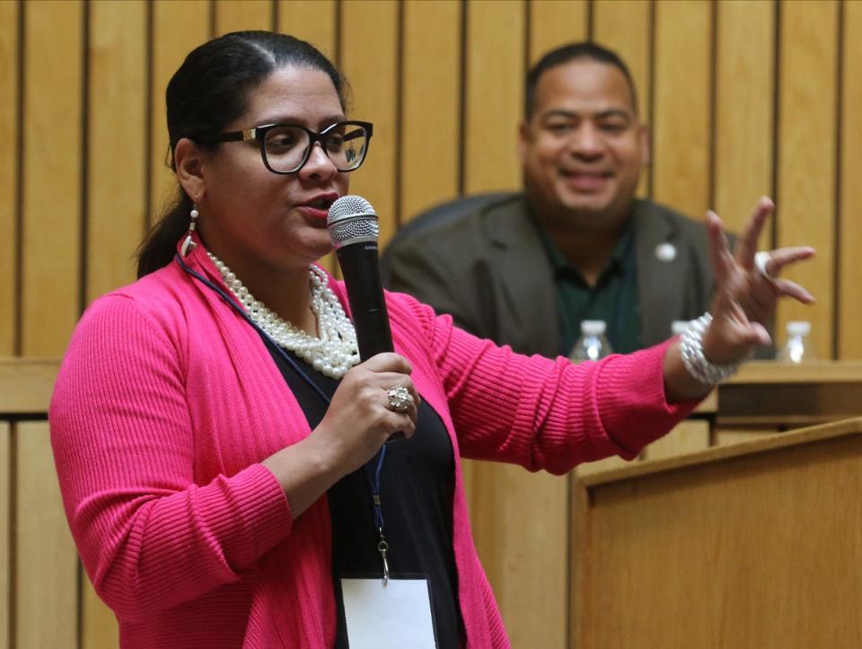 Passaic County Prosecutor Camelia Valdes and Passaic City Mayor Hector Lora were two of the dignitaries that spoke during Immigration Integration Day at Passaic City Hall where immigrants and their families can get help and information on legal and other issues to help the process of integration and inclusion.