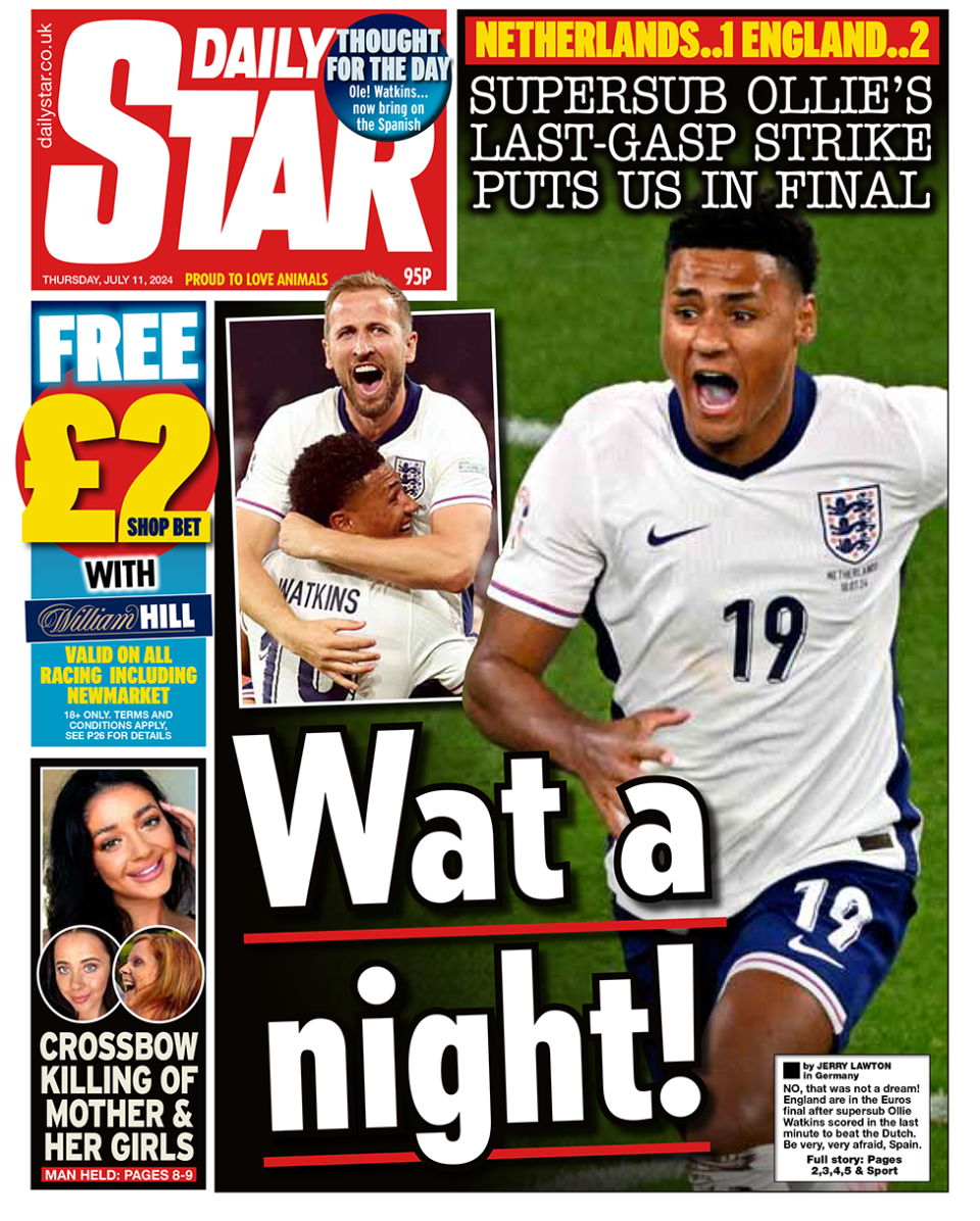 Daily Star front page for 11/07/24