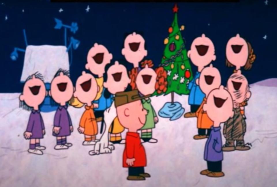 The Peanuts gang sings in "A Charlie Brown Christmas"