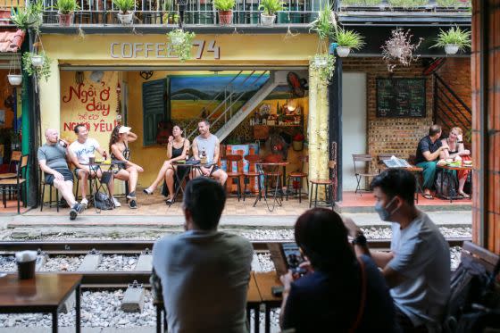 "Train Street" in the Old Quarter of Hanoi on July 30, 2022.<span class="copyright">Chris Humphrey—Anadolu Agency/Getty Images</span>