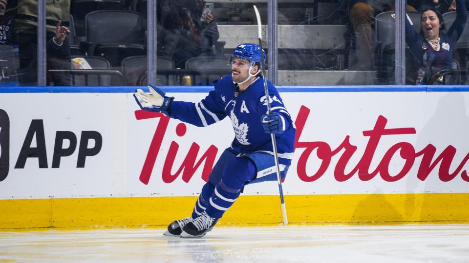 Auston Matthews is at the centre of ChatGPT's vision for the 2023-24 season. (Mark Blinch/NHLI via Getty Images)