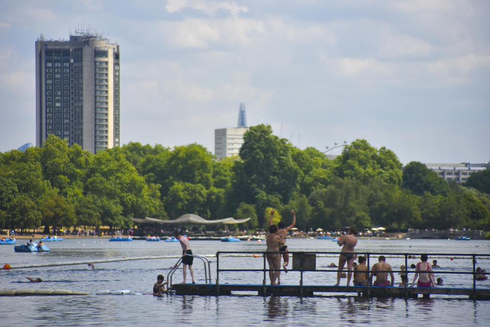 Hyde Park lido in summer 2018. The Met Office has said the UK has had its second sunniest year since 1929 when records began.
