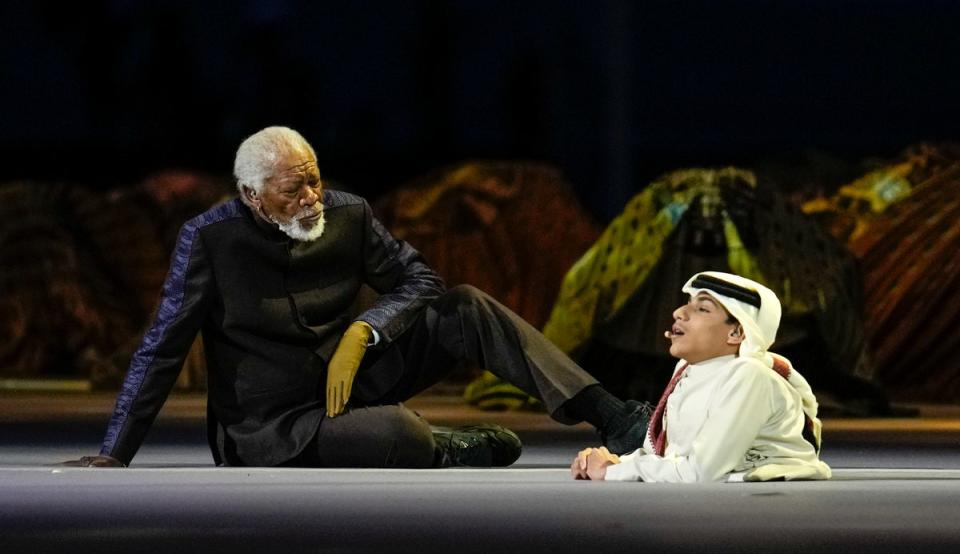 The Oscar-winning actor opened the controversial Qatar World Cup (AP)