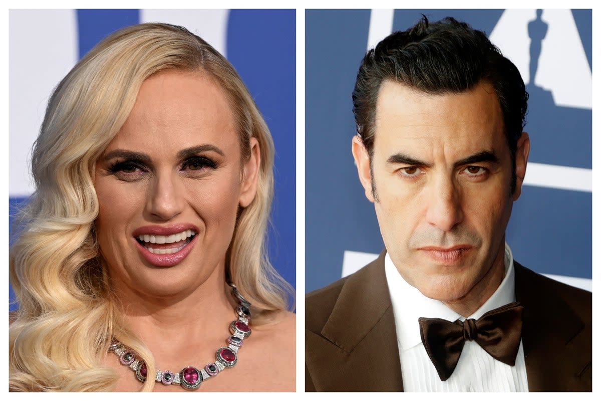 Rebel Wilson (L) and Sacha Baron Cohen (R) (Getty)