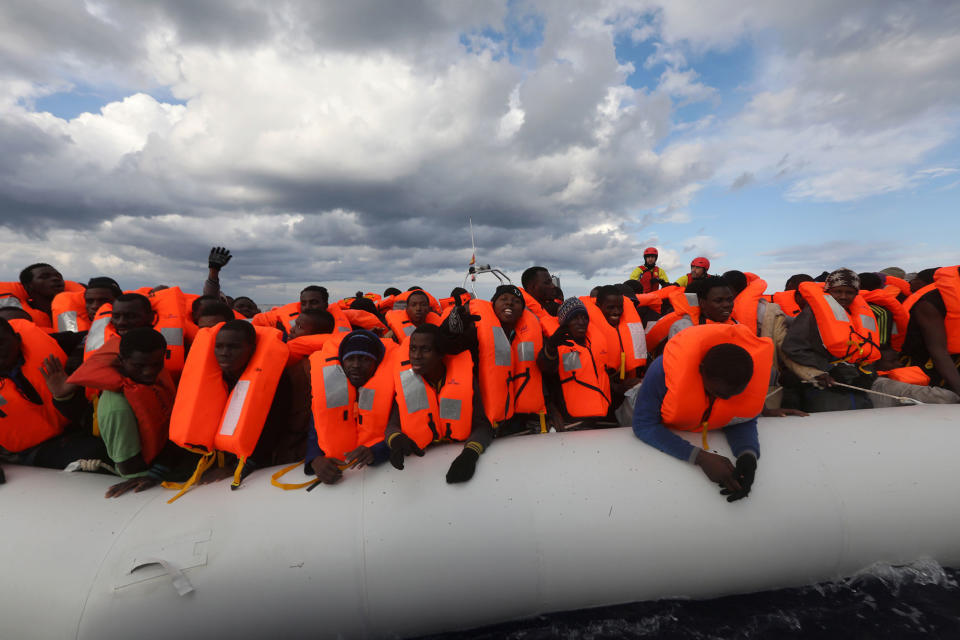 African migrants rescued off the Libyan coast