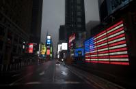 New York City's Times Square become deserted during the outbreak of the pandemic in spring 2020 (AFP/Johannes EISELE)