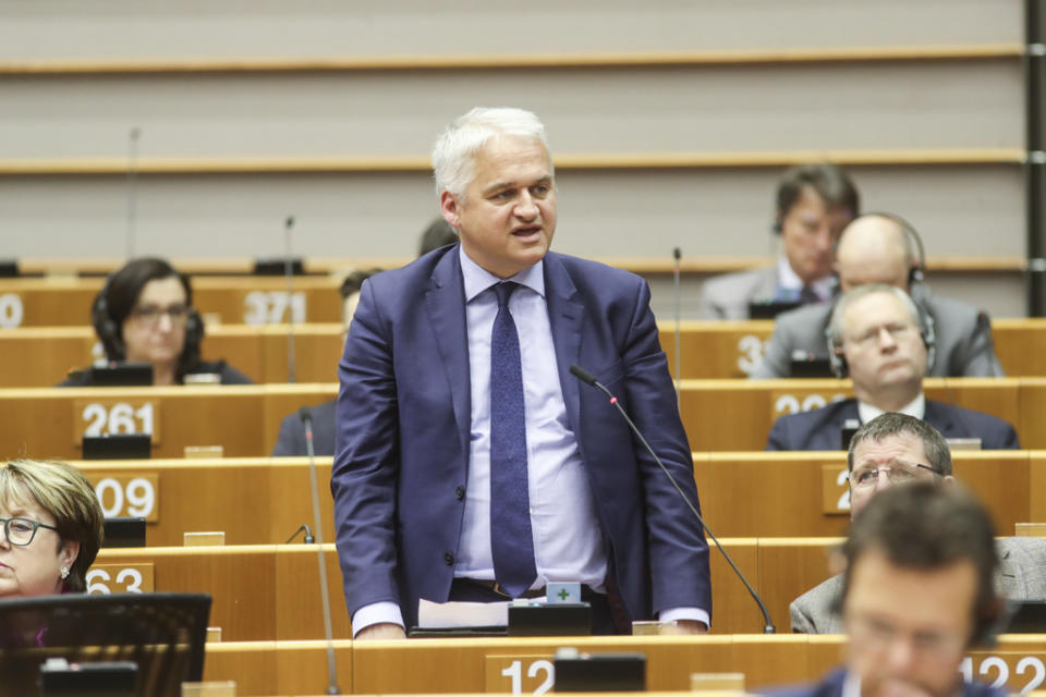 East of England MEP Patrick O’Flynn speaking in the European parliament (EP)