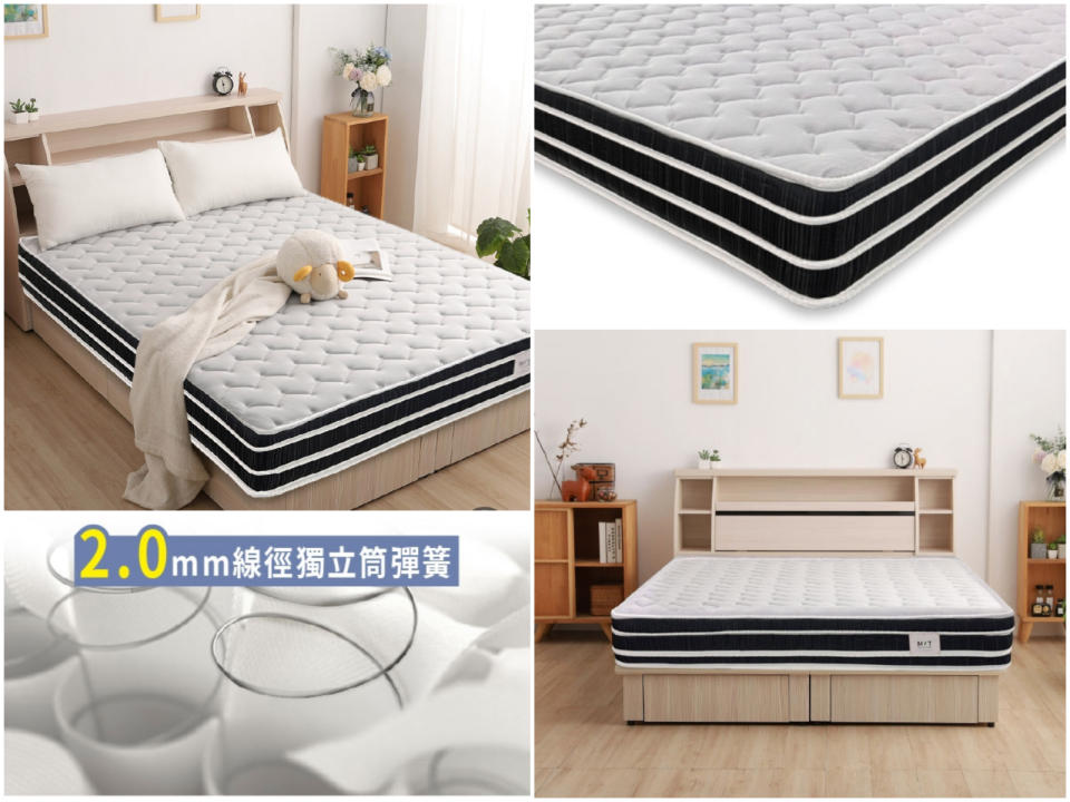 ▲ASSARI-全方位透氣硬式四線獨立筒床墊-單人3尺，台灣師傅手工製作，原價6,816元、3/14-3/20活動價2,507元。（圖片來源：Yahoo購物中心）