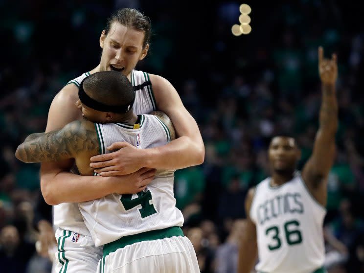 Kelly Olynyk is the unlikeliest of Celtics Game 7 heroes. (AP)