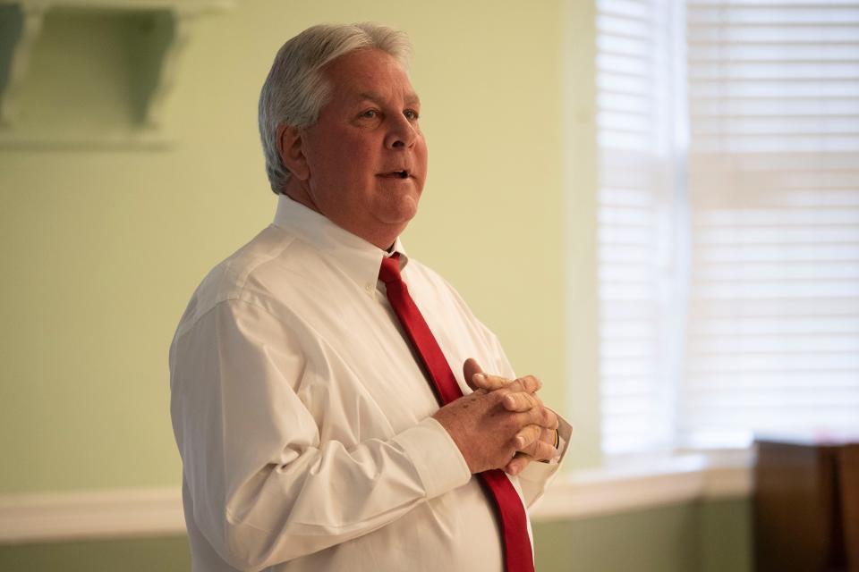 J.J. Jones addresses voters at the Town Hall East candidate forum March 14. Jones lost his bid to unseat Sheriff Tom Spangler.