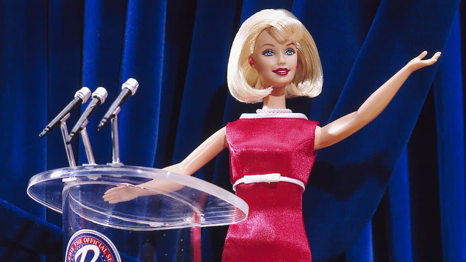 President 2000 Barbie was aimed at inspiring young people to become educated about their right to vote and emphasizing the importance of women in politics. - Yvonne Hemsey/Hulton Archive/Getty Images