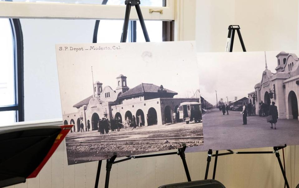 Historical pictures of the Southern Pacific train depot built in 1915. The transit center hosted a re-opening ceremony after a