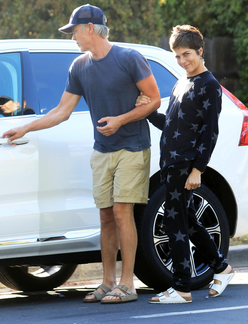 <p>Selma Blair and boyfriend Ron Carlson stay linked in on Tuesday while near his home in West Hollywood.</p>