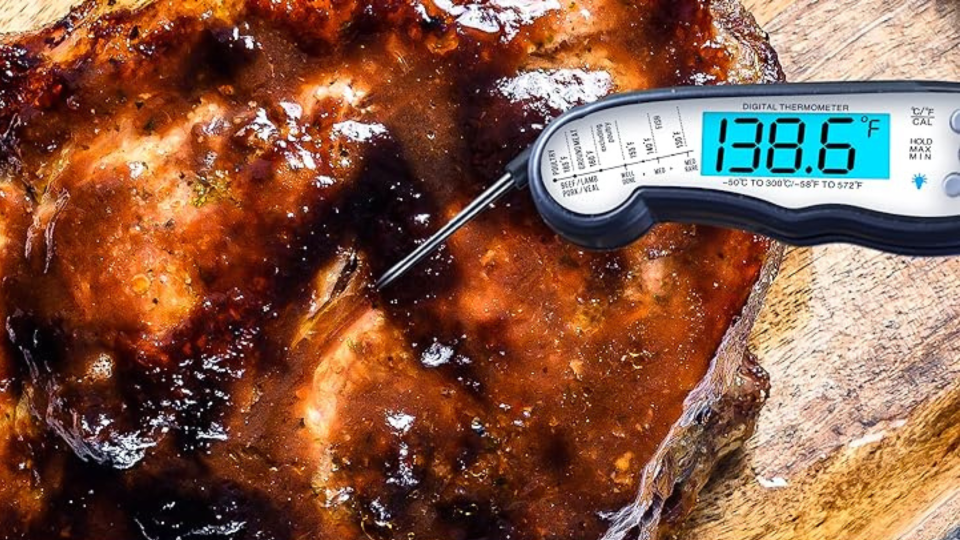 meat thermometer inside of meat