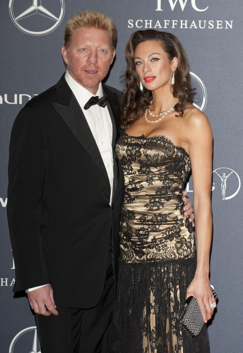 Boris Becker (pictured left) and former wife Lilly (pictured right) at the 2012 Laureus World Sports Awards.