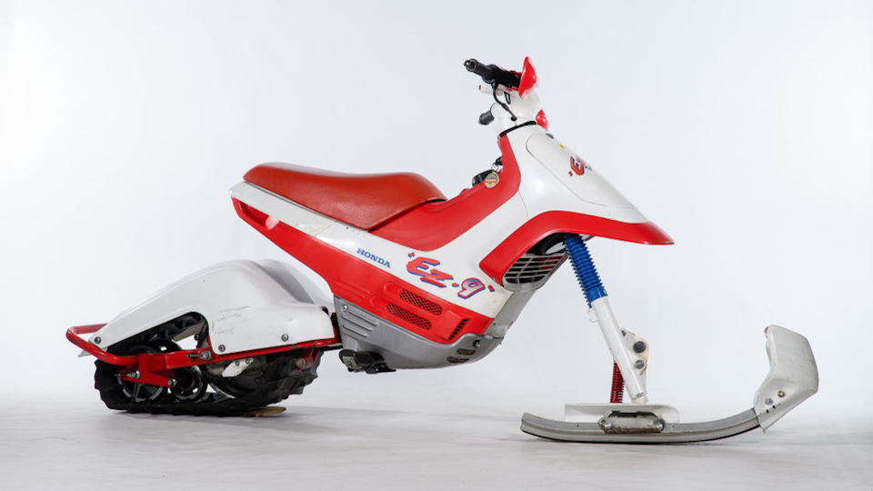 Honda EZSnow. A classic scooter with a front ski and a rear tank tread.