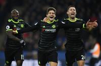 <p>Chelsea celebrate going 2-0 up</p>