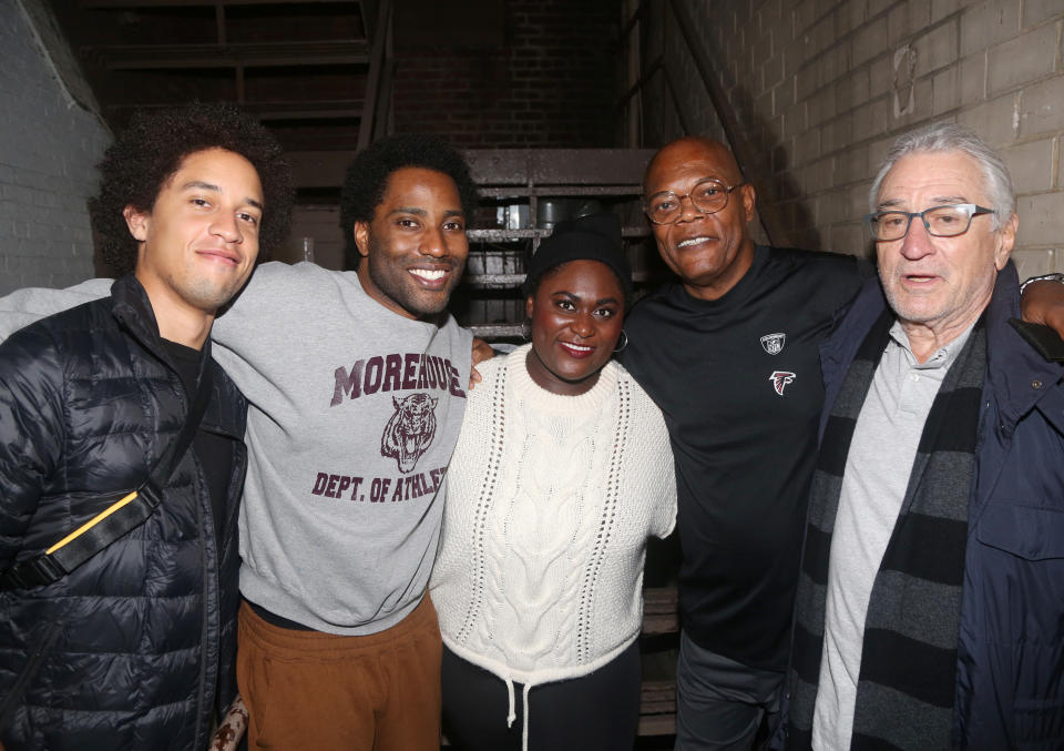 the family backstage with fellow actors