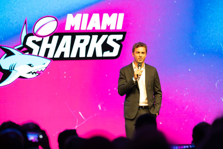 Juan Martín Hernández, un icono de los Pumas, participa en la presentación de Miami Sharks, la franquicia de rugby del empresario argentino Marcos Galperin