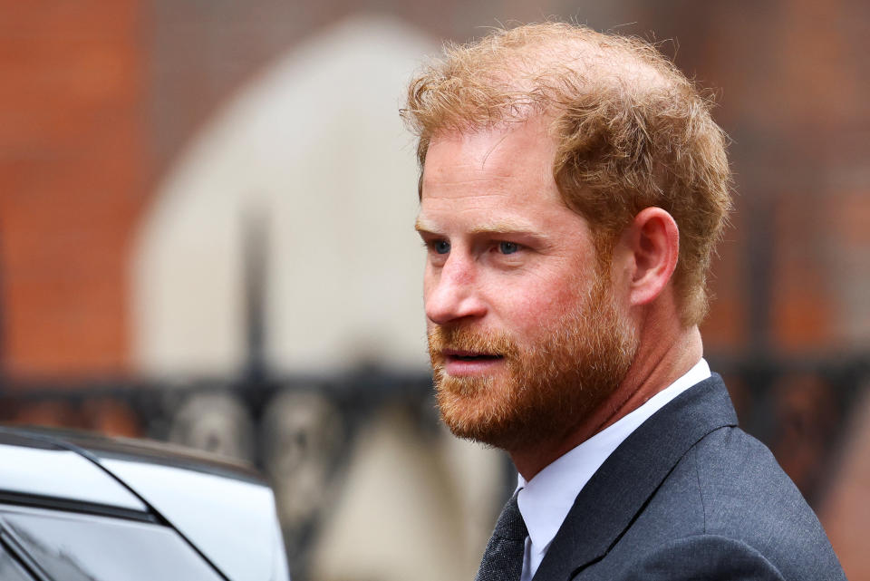 Britain's Prince Harry walks outside the High Court, in London, Britain March 30, 2023. REUTERS/Hannah Mckay