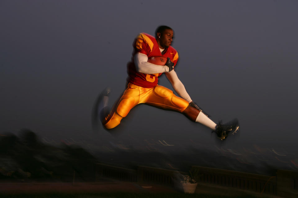 Reggie Bush overlooking Los Angeles in 2005. (Photo by Sporting News via Getty Images)